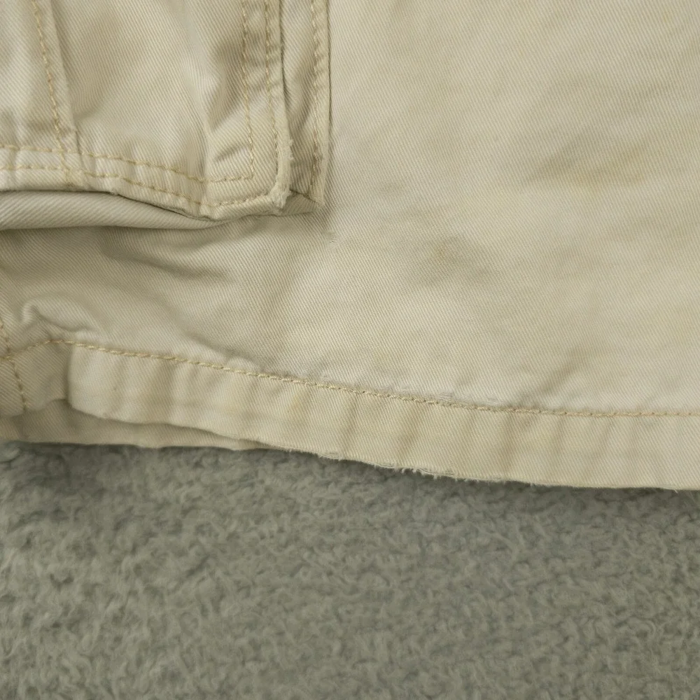 Levis Shorts Mens 38 Khaki Cargo Distressed Stained Workwear Utility Baggy Skate